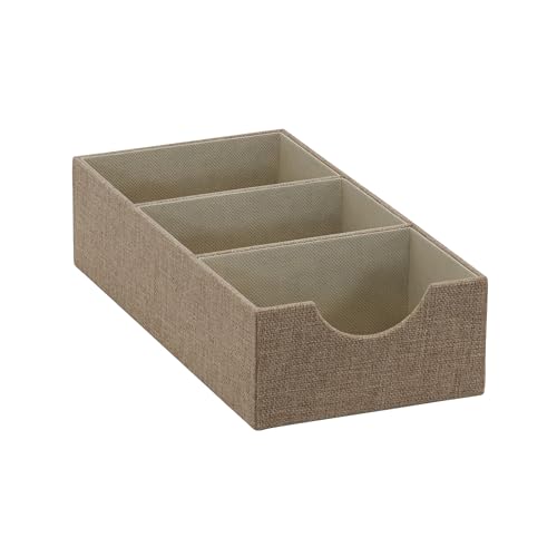 Household Essentials Deep 3 Section Drawer for Storage | 12 in x 6.13 in x 3.13 in | Brown 722-1 Schubladen-Organizer-Box mit 3 Fächern, 30,5 x 15,6 x 8 cm, Braun, Polyester, Latte Household Essentials Deep 3 Section Drawer for Storage | 12 in x 6.13 in x 3.13 in | Brown 722-1 Schubladen-Organizer-Box mit 3 Fächern, 30,5 x 15,6 x 8 cm, Braun, Polyester, Latte von Household Essentials