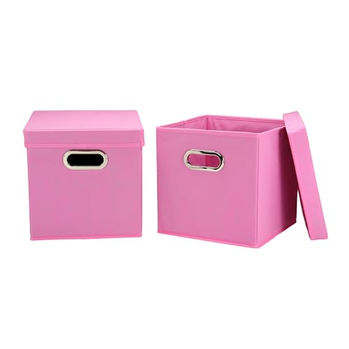 Household Essentials, Würfel-Set mit Deckel, Rosa, 2er-Pack von Household Essentials