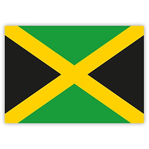 10 x Aufkleber Jamaika-Flagge, 7,4 x 5,2 cm für innen und außen von HouseholdBasics