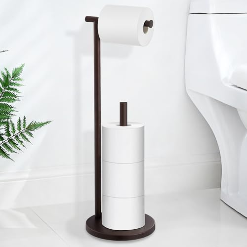 Housen Solutions Toilettenpapierhalter, Ölgeriebene Bronze, freistehend, Toilettenpapierrollenhalter mit Reserve, Toilettenpapierhalter von Housen Solutions