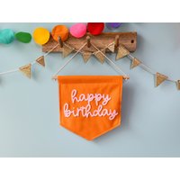 Happy Birthday Mini Filzbanner Geburtstagsdeko Partydekoration Geburtstagsfeier von HouseofHooray