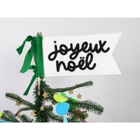 Joyeux Noël Filz Weihnachtsbaumspitze Flagge von HouseofHooray