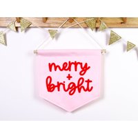 Merry & Bright Mini Filz Weihnachten Wand Banner Festliche Urlaub Dekor von HouseofHooray