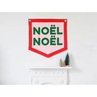 Noël Filz Weihnachts Banner Vintage Stil Urlaub Wandbehang von HouseofHooray