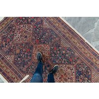 Antiker 5'5 "x 8'4" Teppich Diamant-Medaillon-Handgeknüpfte Beunruhigte Wolle Auf Leinen-Teppich 1900 - Kostenloser Inlands-Versand Antiker 5'5 "x 8'4" Teppich Diamant-Medaillon-Handgeknüpfte Beunruhigte Wolle Auf Leinen-Teppich 1900 - Kostenloser Inlands-Versand von HouseofSeance