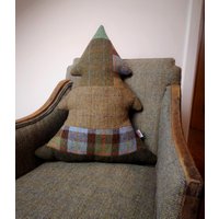 Großes Harris Tweed Baum Patchwork Kissen von HouseofTweed
