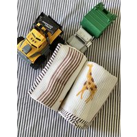 Masai Giraffe Badetuch Set - Gesichtstuch, Handtuch Und Set, Waffeltuch-Badezimmer Accessoires-Bett Bad- Made in India von Houseofekam