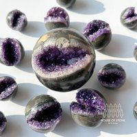 Natürliche Amethyst Geode Sphäre/Druzy Kristall Sphäre/Amethyst Calcit Cluster Sphäre/Chakra Werkzeuge von HouseofstoneParis