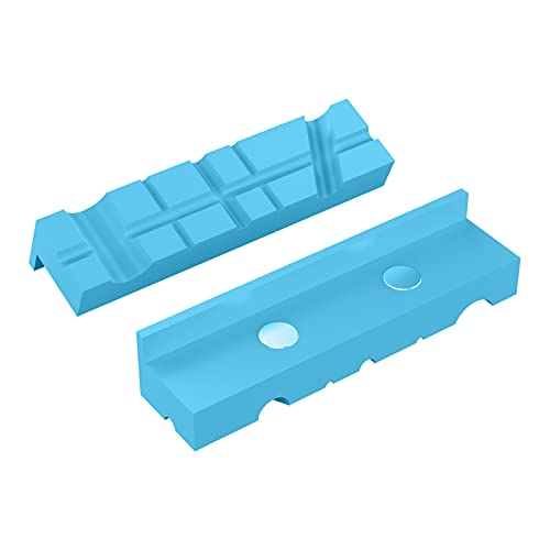 Housolution 125 mm Magnetisch Schraubstock Schutzbacken, 1 Paar Weiche Schonbacken mit 60° 90° Winkeln, Einsetzbare Spann Backen für Maschinenschraubstock Profi Werkstatt Werkstück Schützen, Blau von Housolution