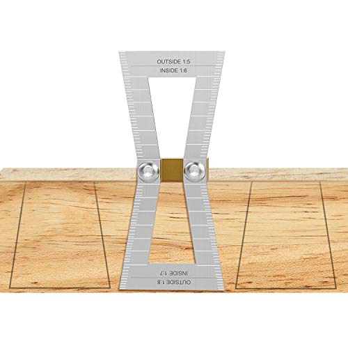 Schwalbenschwanz Marker, Housolution Hand geschnitten Holz Gelenke Lehre Schwalbenschwanz Guide Tool, Schwalbenschwanz Vorlage Größe 1: 5-1: 6 und 1: 7-1: 8 für Holzbearbeitung - Silber von Housolution