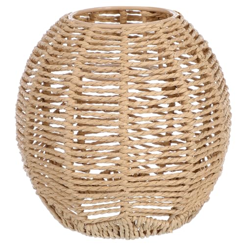 Allgemeiner Gewebter Hängelampenschirm Rattan-Lampenschirm Retro-Kronleuchter Seil-Rattan-Geflecht Für Wohnzimmer Schlafzimmer Hotel von Housoutil