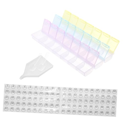 Housoutil 1 Satz DIY Aufbewahrungsbox für Diamantmalerei Fächer Aufklebern Transparente Sortierbox für Bastelzubehör Platzsparend und Tragbar für Strasssteine und Perlen von Housoutil