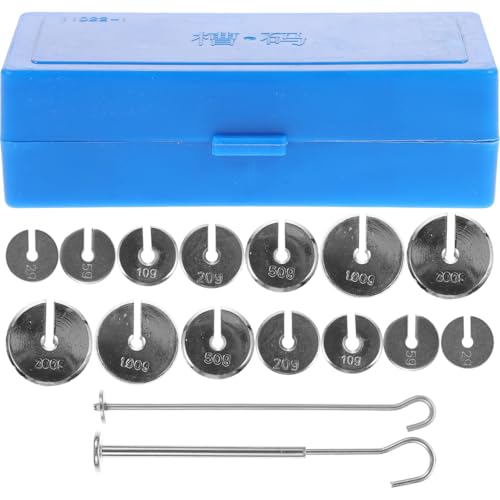 Housoutil 1 Satz Metall Slot Code Hängegewichte, Schlitzgewichte-Set Mit Haken Und Box, Geschlitzte Stahlmasse Für Experimente Labore Geschlitzte von Housoutil