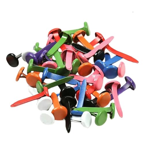 Housoutil 1 Satz Mini Bunte Brads Für Handarbeitsmaterial Runde Form Für DIY Projekte Sicher Und Einfach Zu Verwenden Zufällige Auswahl Zufällige Farbe 150 Stück von Housoutil