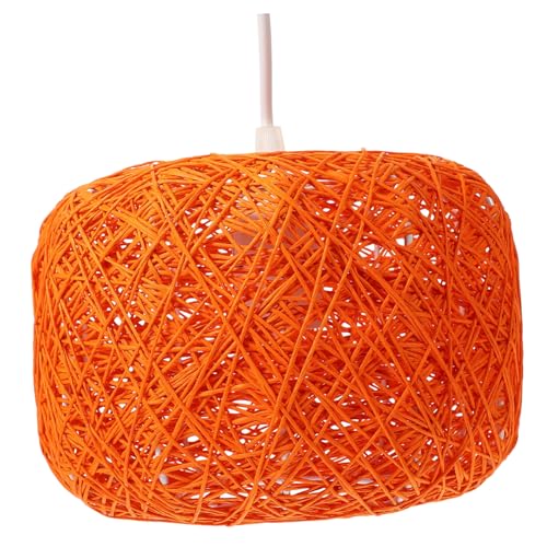 Housoutil Rattan Weben Lampe Decor Licht Kreative Kronleuchter Orange 20cm Durchmesser für Wohnzimmer von Housoutil