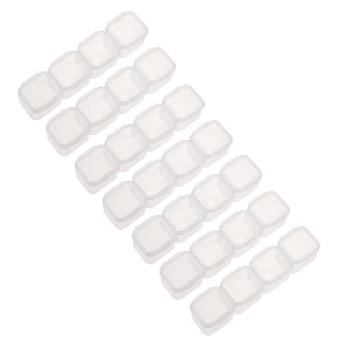 Housoutil 1 Satz Teiliges Aufbewahrungsboxen Mit Fächern Für Schmuck Und Nail Art Transparente Organizer Für Strass Perlen Diamanten Und Bastelbedarf 20 Stück von Housoutil