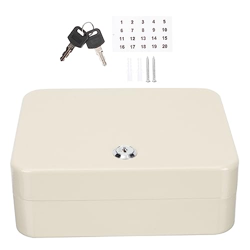 Housoutil 1 Set-Box Schlüsselschrank Storage Boxes aufbwahrungs-Box Organizer-Behälter Dateiorganisator Tasche Schlüsselsicherheitsorganisator Schlüsselaufbewahrungshalter Schmiedeeisen Weiß von Housoutil