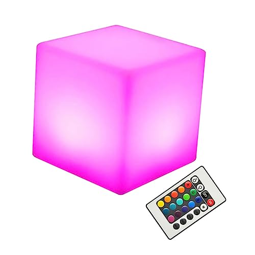 Housoutil Led Würfellicht 10cm Rgb Nachtlicht Wiederaufladbar Fernbedienung Mit 16 Farben Für Innen Und Außendekoration von Housoutil