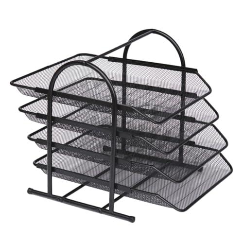 Housoutil 1 Stück Aktenregal Organizer für Dokumentensortierer Aktenhalter Dokumenten-Schreibtisch-Organizer Dokumenten-Organizer-Regal Dateiorganisator Desktop-Lagerregal Schwarz von Housoutil