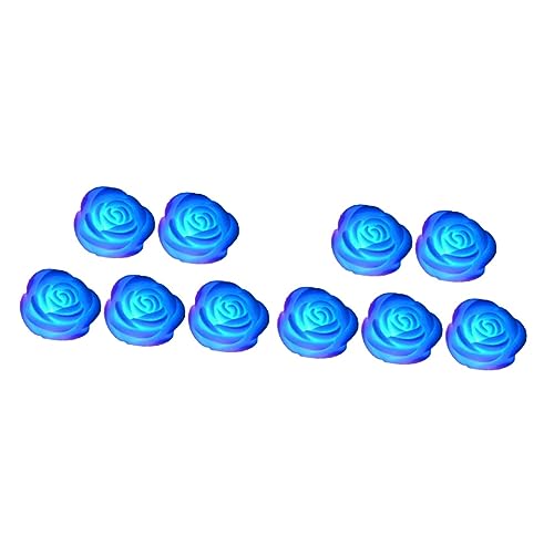 Housoutil 10 STK Elektronische Teelichter 7 Farben Wechselndes Led-licht Hochzeitsrosenlampe Elektrische Kerzenlichter Dekorationen Für Aquarien Rose Flammenlose Lichter Nachtlicht Blinkt von Housoutil