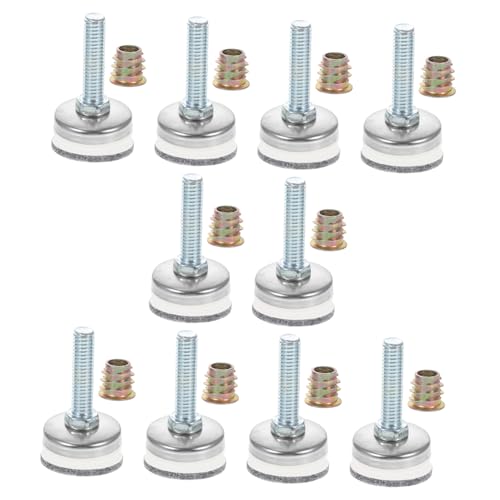 Housoutil 10 Sätze Möbel Nivellierfüße Basis Verstellbar Höhenverstellbare Möbelbein Leveler Gewinde für Schränke Sofas Tische Betten Stabile Stellfüße von Housoutil