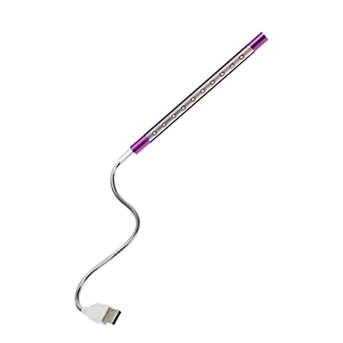 Housoutil 10 Schreibtischlampe geführt schreibtischlampe led Laptop-Lampe Tragbares USB-Licht USB-LED-Licht Schwanenhals Leselicht Computerbeleuchtung kleine Tischlampe Violett Notizbuch von Housoutil