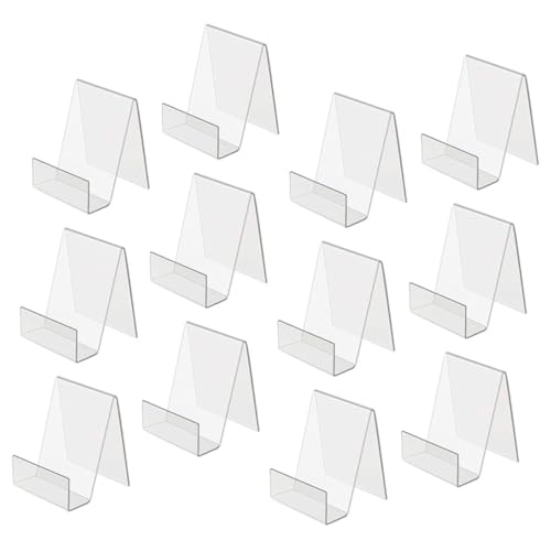 Housoutil 10 Stück Acryl Buchständer Teiliges Transparente Buchstützen für Schreibtisch Stabiler Buchhalter zur Organisation von Büchern Ordnern und Bürobedarf Einfach zu Montieren und von Housoutil