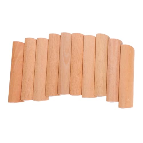 Housoutil 10 Stück Griff Aus Massivholz Griffe Für Küchenschränke Küchentürgriffe Für Schränke Holzschrankknöpfe Kommode Zieht Kleiderschrank -türgriff Flache Schubladengriffe Buche Khaki von Housoutil