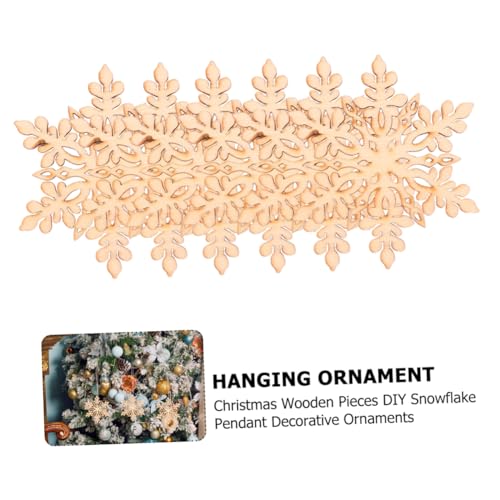 Housoutil 10 Stück Teiliges Schneeflocken Holzanhänger zum Bemalen und Basteln Glatte Oberfläche DIY Weihnachtsdeko für Christbaum und Party Kreative Holzstücke für Familien von Housoutil
