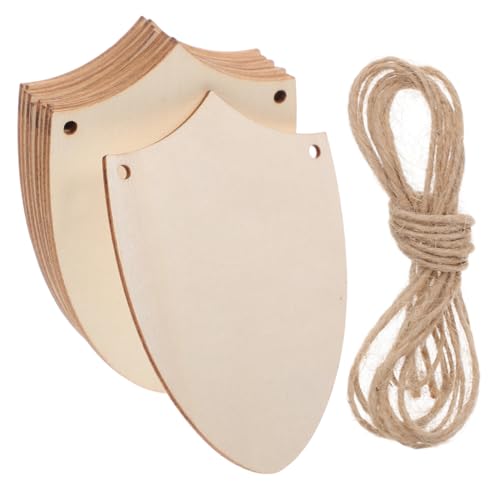 Housoutil 10 Stück mittelalterliche Partygeschenke Holzschild Abzeichen liefert Ritter-Partygeschenke Holzplakette leer holz selber machen Pappelbrett von Housoutil