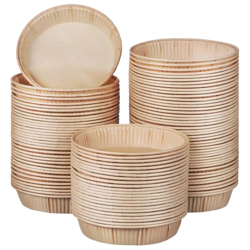 100 Stück Mini Tartelette Förmchen Papier, 4In Einweg Quicheformen, Hitzebeständig Muffinförmchen Für Backen, Kuchen, Schokolade, Desserts von Housoutil