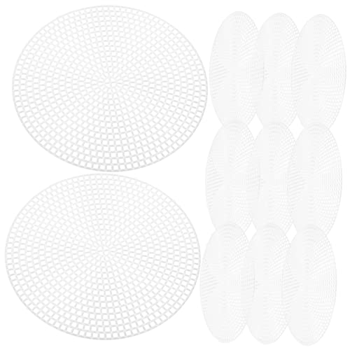 Housoutil 100 Stück Runde Kunststoff Mesh Platten DIY Bastelmaterial Vielseitige Verwendung für Taschen Kreuzstich und Kreative Projekte Leicht Zuschneidbar von Housoutil