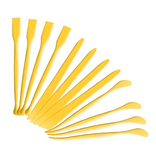 Housoutil 12 Stück Tonschneider Werkzeug Töpferei Modellieren Cutter Lufttrockener Ton Clay Tools Polymer-Ton-Skulptur-Set Tonschaber Töpferschnitzschneider DIY-Handschneider Plastik Yellow Housoutil 12 Stück Tonschneider Werkzeug Töpferei Modellieren Cutter Lufttrockener Ton Clay Tools Polymer-Ton-Skulptur-Set Tonschaber Töpferschnitzschneider DIY-Handschneider Plastik Yellow von Housoutil