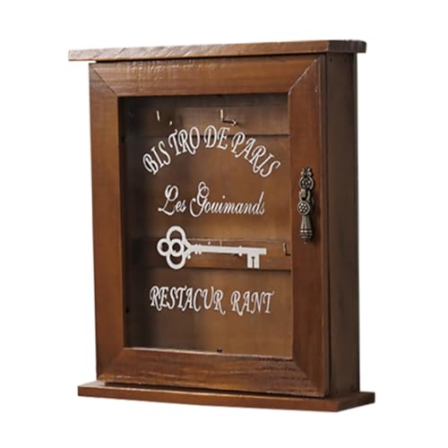 Housoutil Schlüsselschrank Aus Holz Für Flur Wandmontierter Schlüsselhalter Mit Haken Kreatives Design Zur Schlüsselaufbewahrung Eingangsbereich Organizer Dekorative Schlüsselkasten von Housoutil