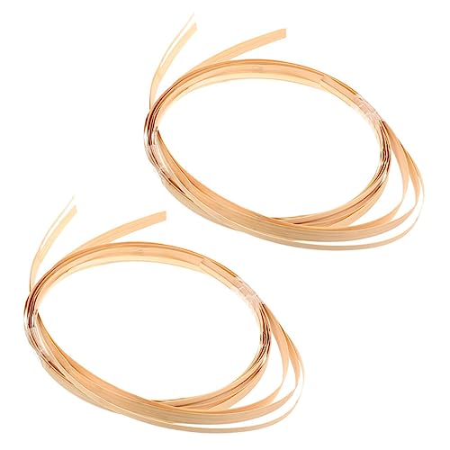 Housoutil 2 Bambusmaterial Streifen Korbwebenschilf Gewebte Korbschilf flach Weberei bartheke bastelmaterial bambusstangen bambusröhrchen bambusrohre Hause Bambusschilf Spule aus Bambusrohr von Housoutil