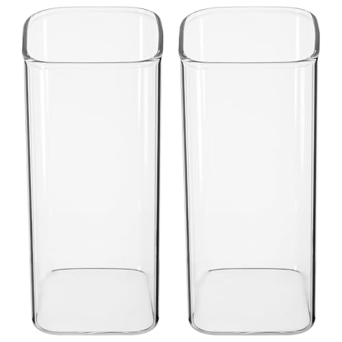 Housoutil 2 Quadratische Glasbecher Im Japanischen Stil Getränkebecher Highball-Gläser Cocktail-Whisky-Becher Trinkgläser Für Biersaft Milch 400 Ml von Housoutil