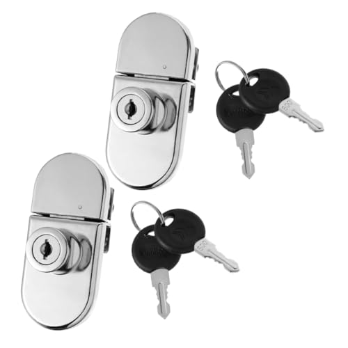 Housoutil 2 Sätze Glasvitrinen schloss aus Langlebiger Zinklegierung Rostfrei Einfache Montage Geeignet für Doppeltürige Glasschranktüren Sicheres Showcase lock für Möbel und Vitrinen von Housoutil