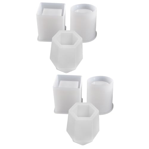 Housoutil 2 Sätze Teiliges Silikonform Für Stifthalter Diy Dekorative Töpfe Kleine Runde Und Quadratische Formen Langlebig Und Tragbar Für Bastelprojekte Und 3 Stück * 2 von Housoutil