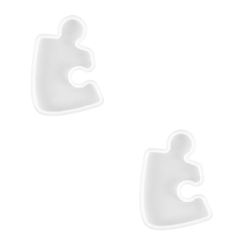 Housoutil 2 Stück Dekorative Silikonform für Untersetzer Diy Puzzle Gießform für Epoxidharzbasierte Bastelprojekte Kompatibel mit Resin und Weiteren Gießmaterialien Einfach zu Verwenden von Housoutil