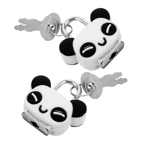 Housoutil 2 Stück Mini Vorhängeschloss Panda Metall Niedliches Tragbares Schloss für Schmuckschatullen Tagebücher Koffer und Schränke Kompakt Sicher für Reisen und Aufbewahrung von Housoutil