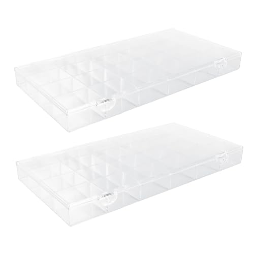 Housoutil 2 Stück Nagelkunst Aufbewahrungsboxen mit Fächern Multi Grid Organizer für Nail Art Zubehör und Praktisch für DIY Nageldekoration und Schmuckaufbewahrung von Housoutil