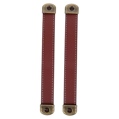 Housoutil 2 Stück Retro Ledergriff Vintage Stil Griffe Riemen Türgriff Pu Möbelgriff Retro Garderobengriff Möbelbeschläge Griff Pu Riemengriffe Griff Braun von Housoutil