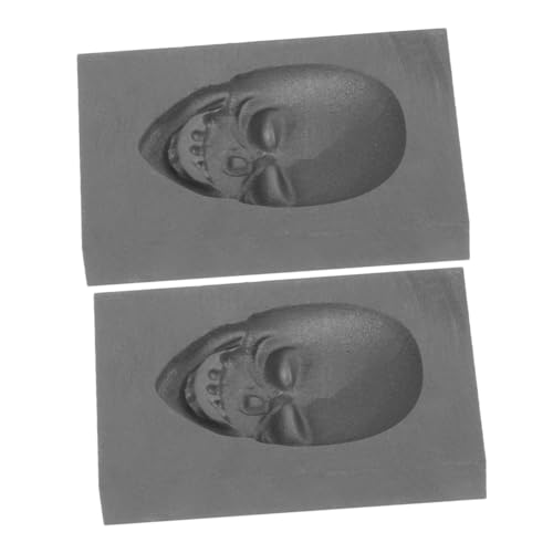 Housoutil 2 Stück Schädelkopf Gussform aus Hochdichtem Graphit Präzise Schmelzform für Gold Silber Kupfer Einfache Entformung Langlebig für Professionelles Giessen und DIY Kunstprojekte Housoutil 2 Stück Schädelkopf Gussform aus Hochdichtem Graphit Präzise Schmelzform für Gold Silber Kupfer Einfache Entformung Langlebig für Professionelles Giessen und DIY Kunstprojekte von Housoutil