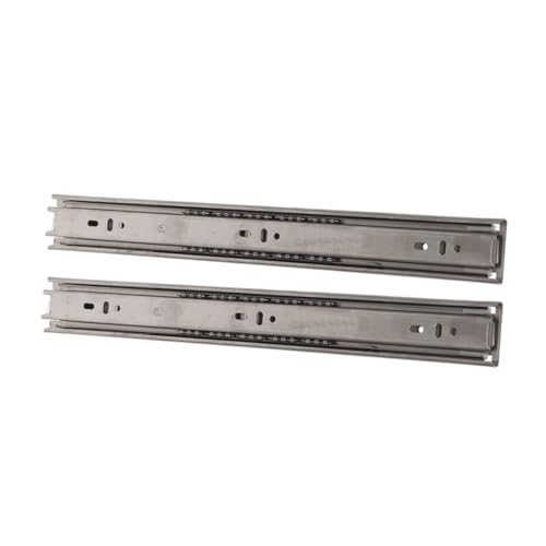 Housoutil 2 Stück Schubladenschienen Vollauszug Heavy Duty Metallschienen mit Kugelgelenk Seitliche Montage für Kommoden und Küchenschränke Geräuscharm und Langlebig von Housoutil
