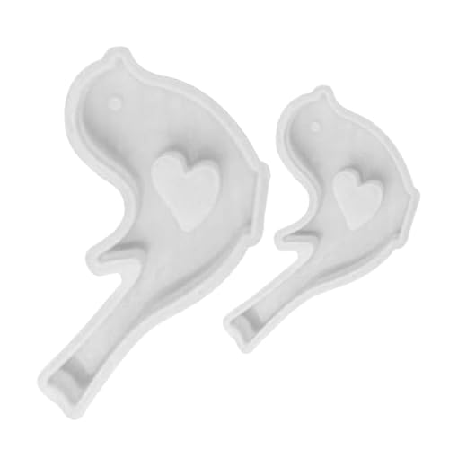 Housoutil 2 Stück Silikonform Vogel Langlebig Flexibel für Gießen von Harz Kuchen Dekoration DIY Kreativ Backform Groß Klein von Housoutil