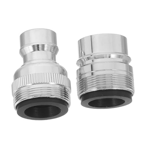 Housoutil 2 Stück Teiliges Wasserhahn Adapter für Geschirrspüler und Waschmaschine Schnelle Verbindung Verchromte Oberfläche für Küchenspülen und Badezimmerarmaturen von Housoutil