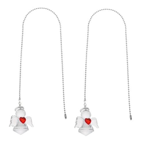 Housoutil 2 Stück Teiliges facettiertes Glas-engelsflügel-deckenventilator-zugkettenerweiterungsset Facettierte Glasanhänger für Ventilatorbeleuchtung Dekorative Verlängerung für Bad und von Housoutil