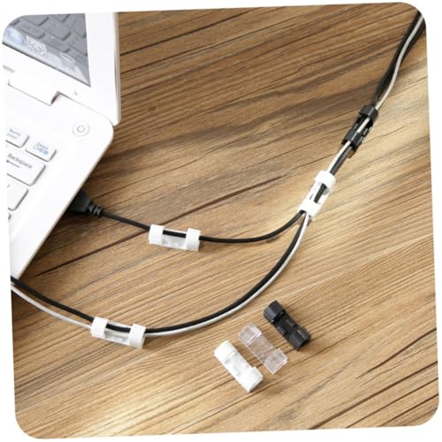 Housoutil 20 Stück Selbstklebende Kabelclips Kabelhalter Kabelorganizer Weiß Kabelmanagement für Schreibtisch und Auto USB Ladekabel Audio Kabelhalterung zur Einfachen Kabelführung von Housoutil