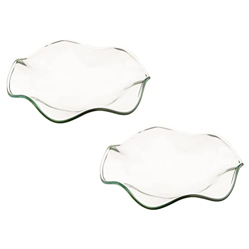 Housoutil 2Pcs Ersatz Ölwärmer Schale Blume Form Glasschale Wachs Schmelze Wärmer Schüsselplatte Deckelschale für Aroma Lampe Elektrische Lampen L von Housoutil