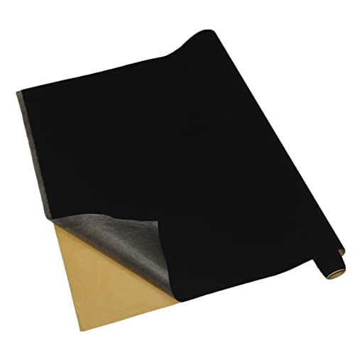 Housoutil 2Stücke Selbstklebender Schwarze Flockstoff Tischunterlage Klebefilz für DIY Projekte Auskleidung von Schmuckboxen Schwarz Vielseitig Einsetzbar für Zuhause von Housoutil